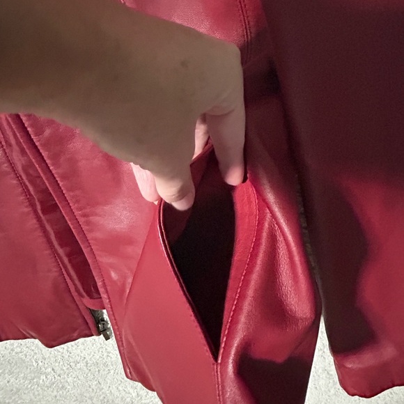 Vintage Nine West Red Leather Jacket,Size XXL 90’s Y2K Classic Capsule - Picture 3 of 12
